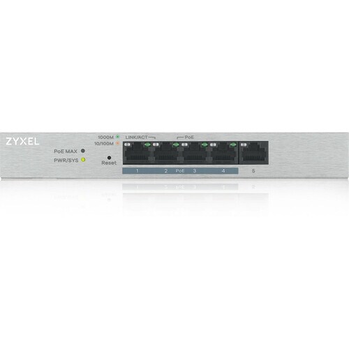 Commutateur Ethernet ZYXEL GS1200-5HP v2 5 Ports - Gigabit Ethernet - 1000Base-T - 2 Couche supportée - Paire torsadée - B