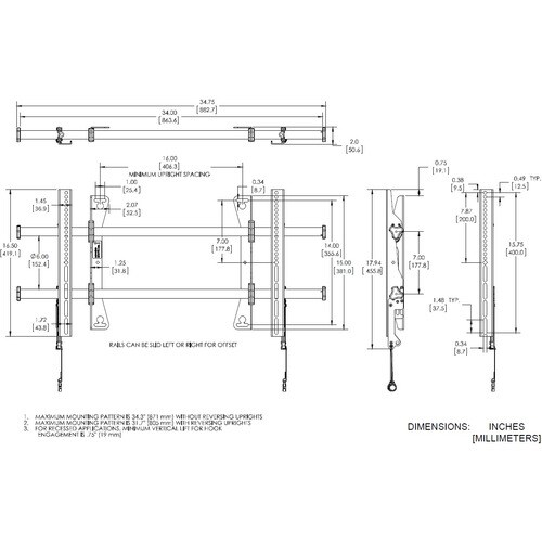 Montaggio a muro ITB FUSION per Flat Panel Display - Nero - 1 Schermo/i supportato/i - 165,1 cm (65") Supporto schermo - 9