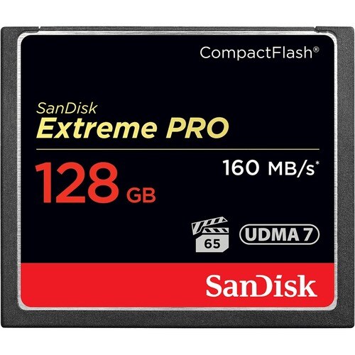 SanDisk Extreme PRO 128 GB CompactFlash - 160 MB/s Read - 150 MB/s Write - Lifetime Warranty