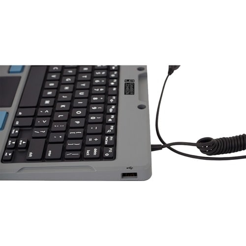 Clavier Gamber-Johnson - USB Type A Interface - Pavé tactile - Anglais (US) - Caoutchouc Siliconé Pavé Numérique - 76 Touc