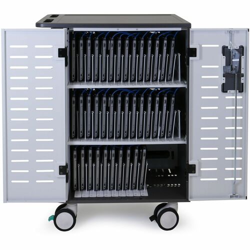 Ergotron Zip40 Charging Cart - 115.67 kg Load Capacity - 4 Casters - 12.70 cm (5") Caster Size - Steel - 66.29 cm (26.10")