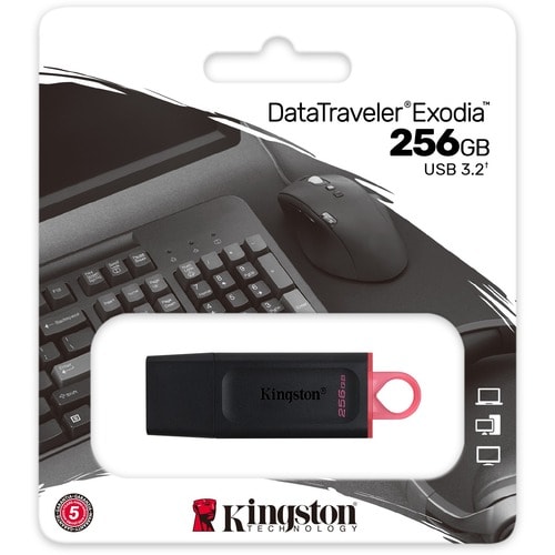 Kingston DataTraveler Exodia DTX 256 GB USB 3.2 (Gen 1) Flash Drive - Black, Pink