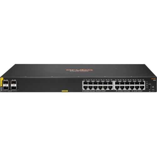 HPE 6100 24 Anschlüsse Ethernet-Switch - 3 Unterstützte Netzwerkschicht - Modular - 32,70 W Stromverbrauch - 370 W PoE Bud