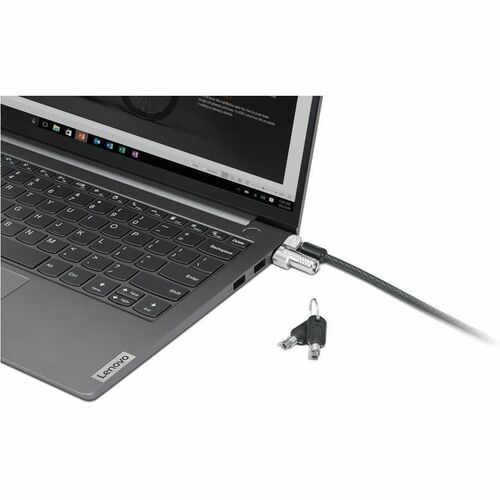 Lenovo NanoSaver Cable Lock For Notebook, Tablet, Monitor, Desktop Computer - 1.80 m Cable - Master Keyed Lock - Black - C