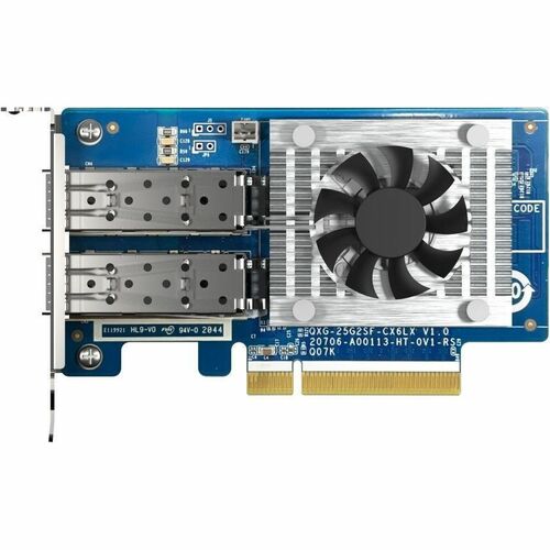 QNAP QXG QXG-25G2SF-CX6 25Gigabit Ethernet Card for Workstation - SFP28 - Plug-in Card - PCI Express 4.0 x8 - Low-Profile 