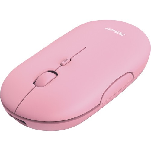 Trust Puck Mouse - Bluetooth/Radio Frequency - USB 2.0 Type A - Optical - 4 Button(s) - Pink - Wireless - 2.40 GHz - Recha