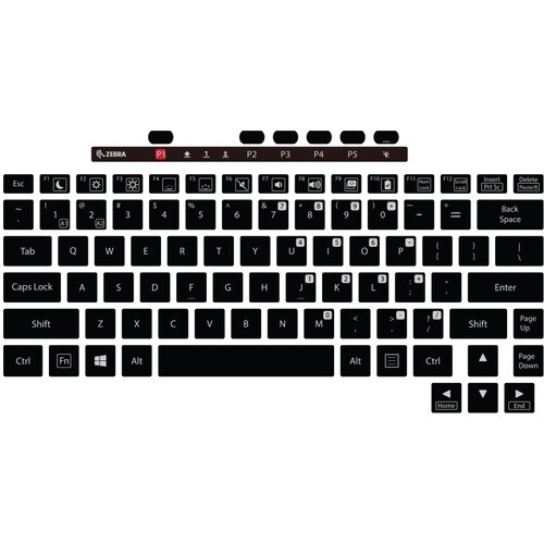 Zebra Rugged Keyboard - Proprietary Interface - French - 82 Key(s) - 6 Hot Key(s) - Programmable Hot Key(s) - Tablet