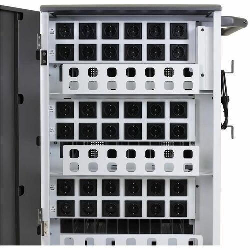 Ergotron YES36 Charging Cart - 27.22 kg Capacity - 4 Casters - 101.60 mm Caster Size - Wood, Vinyl - White, Grey - For 36 