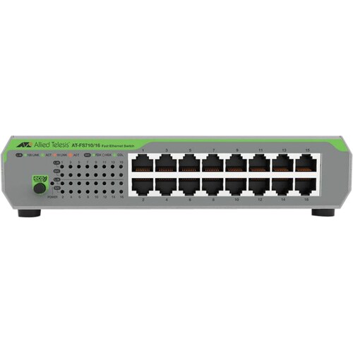 Allied Telesis FS710 FS710/16 16 Portas Comutador Ethernet - 2 Camada suportada - Cabo de par entrançado - 1U - Montável s