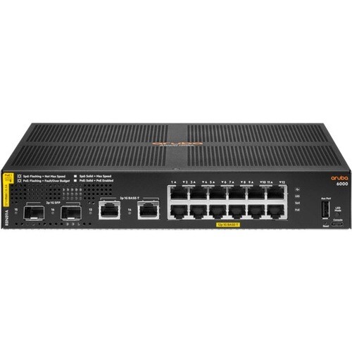 Commutateur Ethernet HPE CX 6000 12 Ports Gérable - Gigabit Ethernet - 10/100/1000Base-T, 1000Base-X - 3 Couche supportée 
