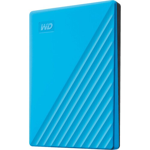 WD My Passport WDBPKJ0040BBL-WESN 4 TB Portable Hard Drive - External - Blue - USB 3.0 - 256-bit Encryption Standard - Retail