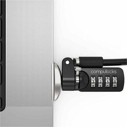 Compulocks Ledge Lock Adapter for MacBook Pro 16" M1 & M2 with Combination Cable Lock Silver - Patented Cutting-Edge MacBo