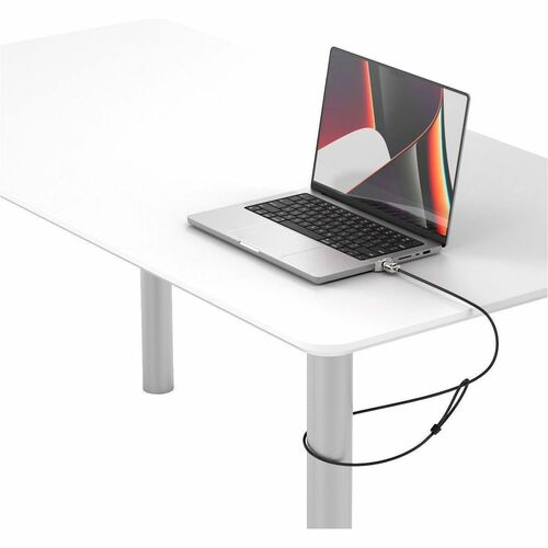 Compulocks Ledge Lock Adapter for MacBook Pro 16" M1 & M2 with Keyed Cable Lock Silver - Patented Cutting-Edge MacBook Loc