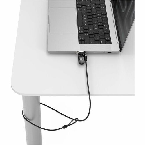 Compulocks Ledge Lock Adapter for MacBook Pro 16" M1 & M2 with Combination Cable Lock Silver - Patented Cutting-Edge MacBo