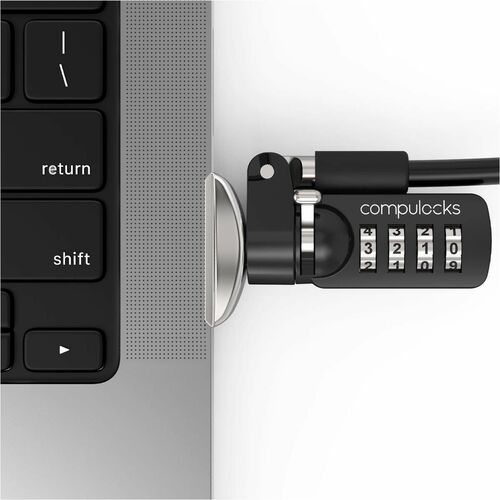 Compulocks Ledge Lock Adapter for MacBook Pro 14" M1 & M2 with Combination Cable Lock Silver - Cutting-Edge MacBook Lockin
