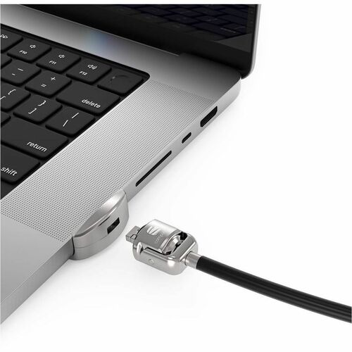 Compulocks Ledge Lock Adapter for MacBook Pro 16" M1 & M2 with Keyed Cable Lock Silver - Patented Cutting-Edge MacBook Loc
