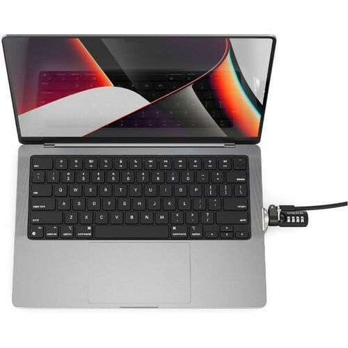 Compulocks Ledge Lock Adapter for MacBook Pro 14" M1, M2, M3, & M4 with Combination Cable Lock Silver - Follows Apple's sl