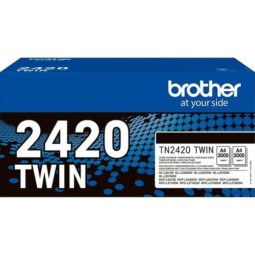 TN-2420TWIN BLACK TONER CARTRIDGE ISO YIELD UP TO 2 X 3