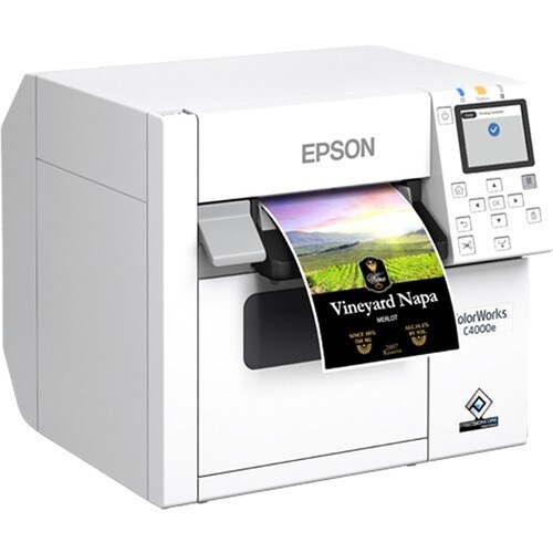 Epson CW-C4000E (BK) Desktop Inkjet Printer - Colour - Label Print - Gigabit Ethernet - USB - USB Host - With Cutter - 6.9
