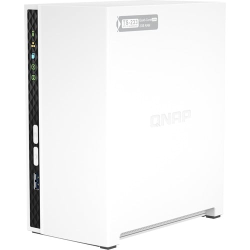 Sistema di memorizzazione SAN/NAS QNAP TS-233 - 2 x Vani totali - 4 GB Capacità memoria Flash - ARM Cortex A15 2 GHz - 2 G