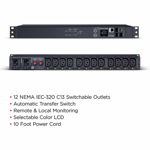 CyberPower PDU44004 Modular PDU - Switched - IEC 60320 C14 - 12 x IEC 60320 C13 - 15 A - 230 V AC Input - 230 V AC Output 