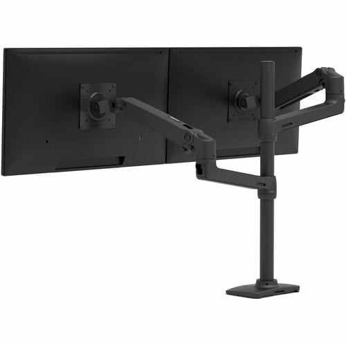 Ergotron Mounting Arm for Monitor, Display Screen, LCD Display, TV - Black - Height Adjustable - 2 Display(s) Supported - 