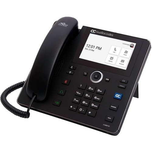 Teams C455HD IP-Phone PoE GbE black
2 Ethernet 10/100/1000 ports, 1280x720 5'' Color Touch LCD and Power over Ethernet (Po