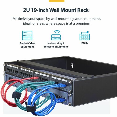 2U WALL MOUNT RACK 14 DEEP FOR 19 WIDE PATCH PANEL/SWITCH