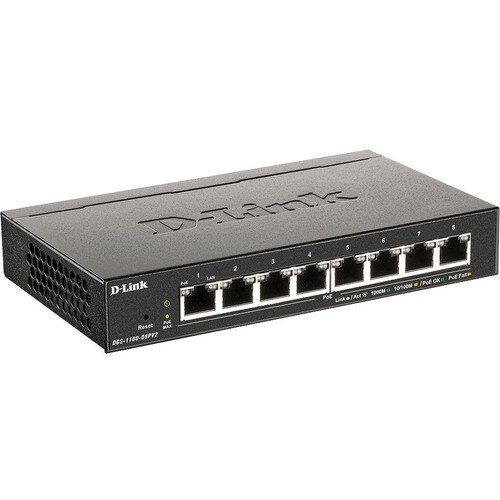 D-Link DGS-1100 DGS-1100-08PV2 8 Anschlüsse Verwaltbar Ethernet-Switch - Gigabit-Ethernet - 1000Base-T - 2 Unterstützte Ne