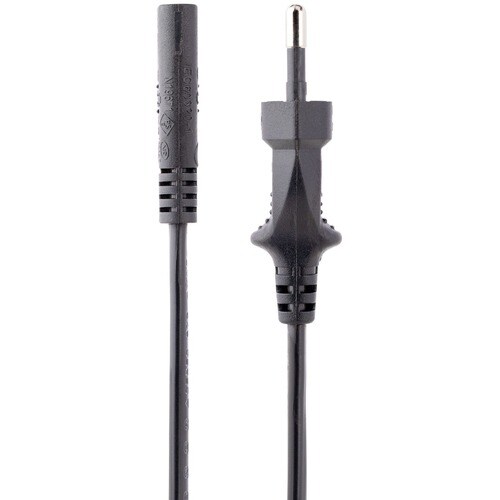 2 m Laptop Stromkabel, Eurostecker auf C7 Stecker, 2.5A 250V, 18AWG, Notebook Netzkabel, Kaltgerätekabel, Laptop Ladekabel