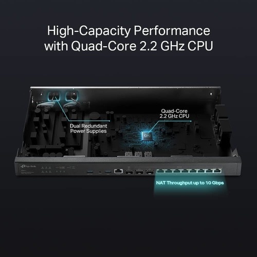 Omada ER8411 Router - 8 Anschlüsse - 8 WAN Port(s) - Management-Port - 3 - 10 Gigabit Ethernet - Rackmontage