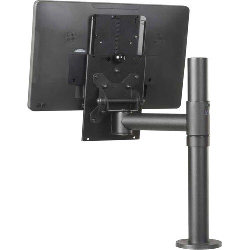 SpacePole Pole Mount for Screen Mount, POS System - White - Height Adjustable - 75 x 100 - VESA Mount Compatible - Steel