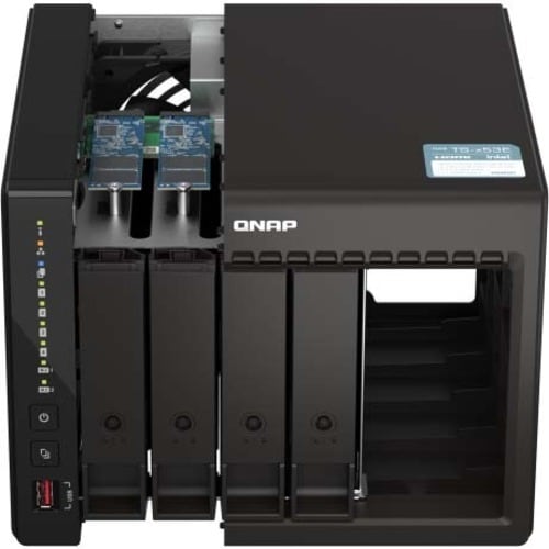QNAP Turbo NAS TS-453E-8G 4 x Gesamtzahl Einschübe SAN/NAS-Speichersystem - 4 GB Gr�ße Flash-Speicher - Intel Celeron J641