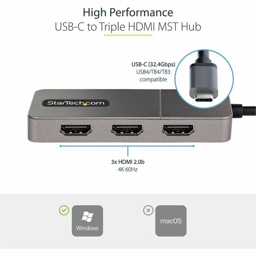 StarTech.com A/V-Adapter - 1 - 3840 x 2160 Supported - Grau