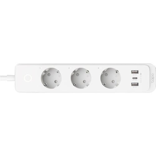 Tapo Smart Wi-Fi Power Strip - 1 x USB Type C, 2 x USB Type A, 3 x AC Power - 1.50 m Cord - 230 V AC Voltage - 2.30 kW