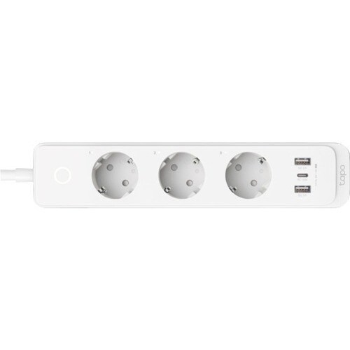 Ciabatta elettrica Tapo Smart Wi-Fi - 1 x USB tipo C, 2 x USB tipo A, 3 x alimentazione CA - 1,50 m Cord - 230 V ca Voltag