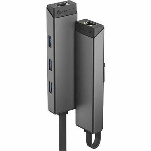 Alogic ULAAEA-SGR USB/Ethernet Combo Hub - USB Type A - Portable - 3 Total USB Port(s)1 Network (RJ-45) Port(s) - Mac, PC,