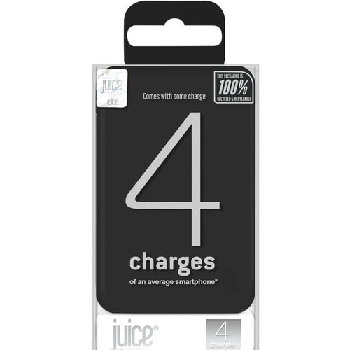 JUICE ECO 4 Power Bank - Black - For Smartphone, USB Type A Device, USB Type C Device - 12000 mAh - 3 A - 5 V DC Output - 