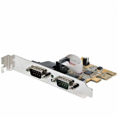 StarTech.com Serial Adapter - Low-profile Plug-in Card - 1 - PCI Express 2.0 x1 - PC, Linux - 2 x Number of Serial Ports E