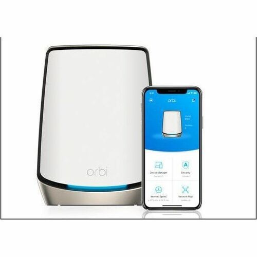 Netgear Orbi RBS860 Tri Band Wi-Fi 6 6 Gbit/s Wireless Range Extender - 2.40 GHz, 5 GHz - 8 x Internal Antenna(s) - Intern