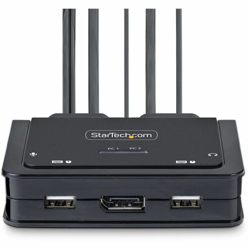 StarTech.com KVM Switchbox - 2 Computer(s) - 1 Local User(s) - 4K - 3840 x 2160 - 4 x USB - USB 2.0 - 2 x DisplayPort - De