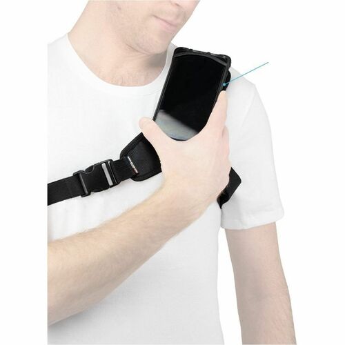 MOBILIS Tasche Walkie-Talkie - Schwarz - Silikon Körper - Sturzsicher, Rutschfest - Brustriemen, Schultergurt - 1