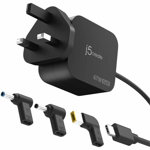 j5create JUP1565DCF3A-FN 67 W Wechselstromadapter - 67 W - 5 V Gleichstrom, 9 V DC, 12 V Gleichstrom, 15 V DC, 20 V AC, 20