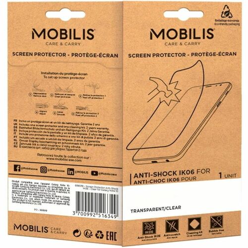 MOBILIS 5H Anti-glare Screen Protector - Transparent, Clear - 1 Piece - For LCD Mobile Computer - Anti-microbial - Break R