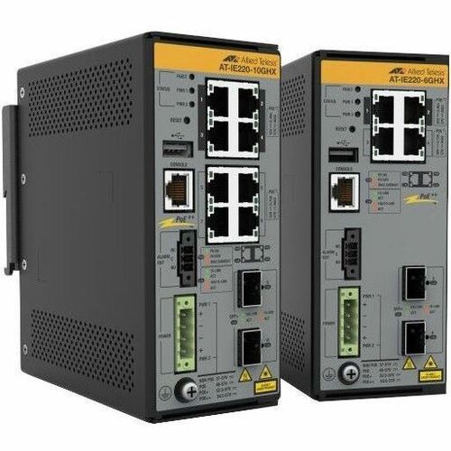 Allied Telesis IE220 4 Portas Comutador Ethernet - Gigabit Ethernet, Ethernet de 10 Gigabit - 10/100/1000Base-T - 4 Camada