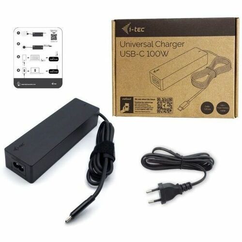 i-tec 100 W AC Adapter - 1 Pack - Universal Adapter - For Notebook, Tablet PC, Smartphone, USB Type C Device, Thunderbolt 