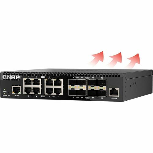 QNAP QSW-M3216R-8S8T 8 Ports Manageable Ethernet Switch - 10 Gigabit Ethernet - 2 Layer Supported - Modular - 80 W Power C