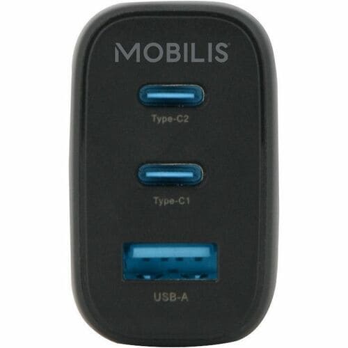 Adaptateur secteur MOBILIS - 65 W - Adaptateur universel - 1 USB - 2 USB Type-C - Pour Tablette PC, Ordinateur Portable, S