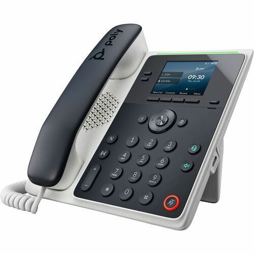 Poly Edge E100 IP Phone - Corded - Corded - 3 Multiple Conferencing - Desktop, Wall Mountable - White, Midnight Blue - VoI