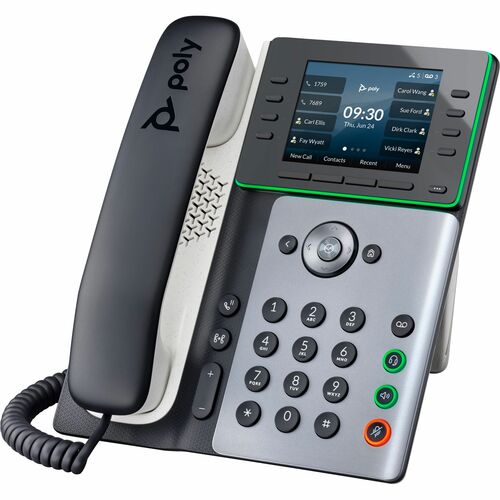Poly Edge E320 IP Phone - Corded - Corded/Cordless - Bluetooth, NFC - 3 Multiple Conferencing - Desktop, Wall Mountable - 